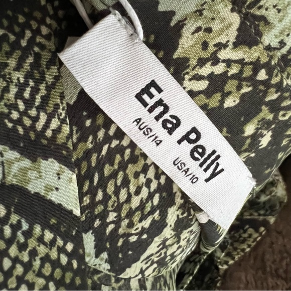 ENA PELLY green Python Utility belted maxi Shirt Dress 10 - Picture 9 of 10